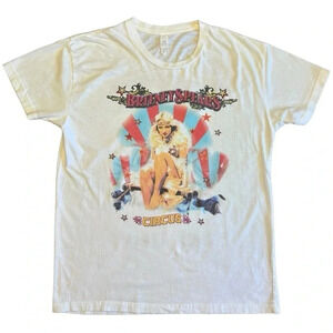 Y2K Britney Spears Circus Concert Tour Shirt White Pop Music Band Tee 2009